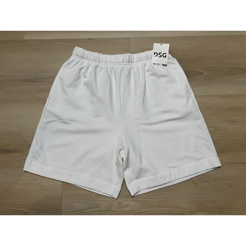 DSG Women's So Soft Long Fleece Shorts White Women's Size Small Fleece Sweat